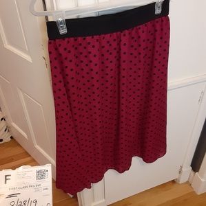 Lularoe Nwt xl burgandy polka dot lola